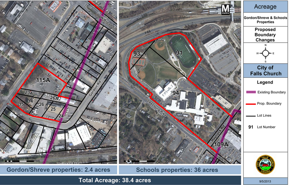 area annexed into Falls Church, as part of 2012 deal to sell water system