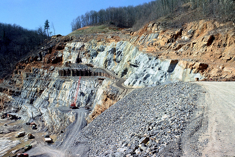 Gathright Dam, constructed between 1975-79, by the US Army Corps of Engineers