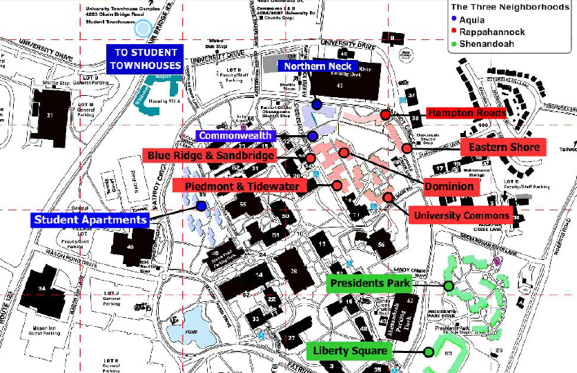 names for GMU neighborhoods bear no relationship to real watersheds in Virginia