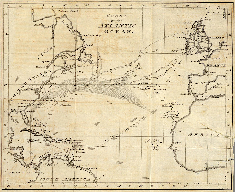 ship captains sailing east to Europe took advantage of the Gulf Stream current