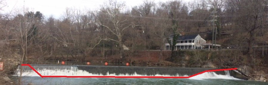 improving fish passage and safety at Jordan's Point Dam on the Maury River involved removing the middle and retaining the edges