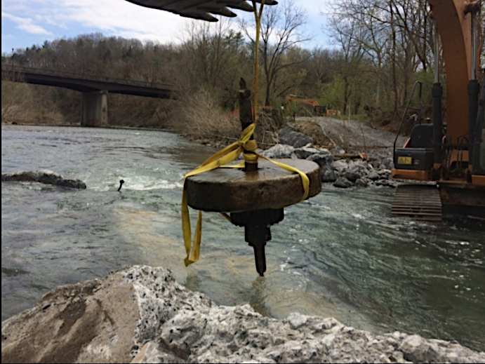 two millstones were removed from the Maury River near Jordan's Point Dam