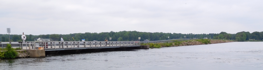 Dominion's North Anna nuclear power plant discharges warm water into Lake Anna through the third dike, next to the dam