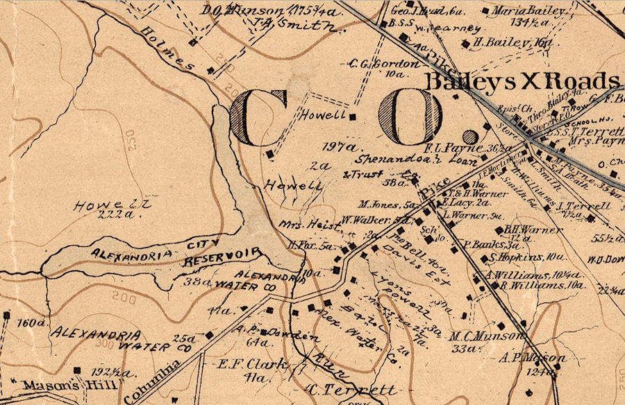 Lake Barcroft, Alexandria's water reservoir on Holmes Run in 1918