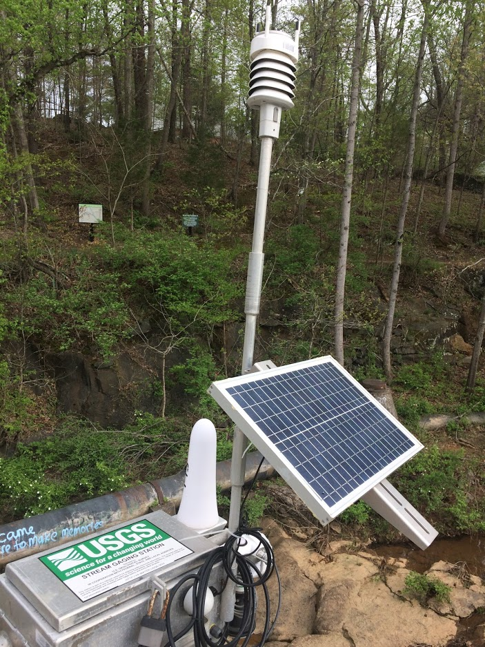 the USGS gauge at College Lake, on US 221 (Lakeside Drive) bridge in Lynchburg, allows a faster response in a future rainstorm