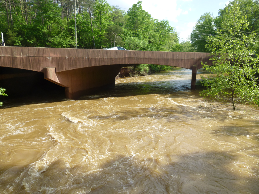 modern infrastructure, such as this Route 29 bridge over Bull Run, is designed to withstand large floods that have a 1% chance of occurring each year (100 year floods)