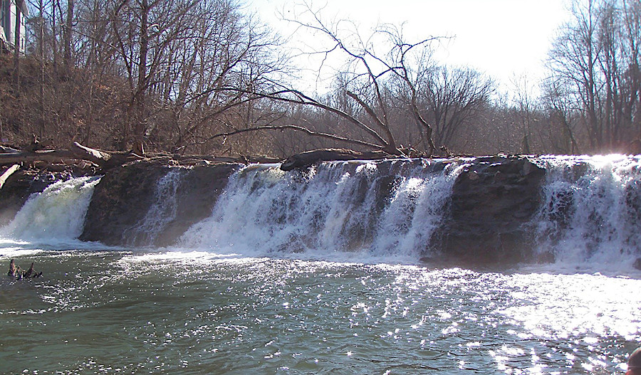 Monumental Mills Dam, before and after