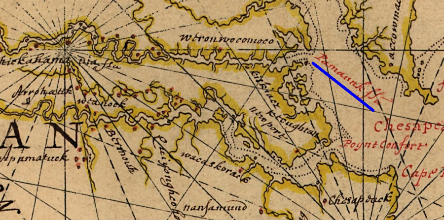 in the mid-1600's, the Dutch still used the name Pamunkey rather than York River