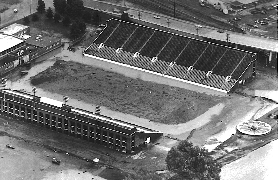 Victory Stadium (at modern River's Edge Park) survived the 1985 flood, but after a 2004 flood the Roanoke city council had it demolished