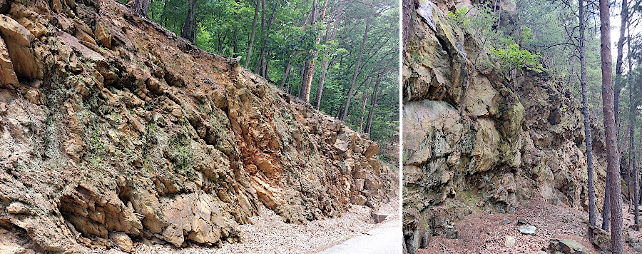 Smith Mountain is a topographic high because the mica-rich Candler Formation erodes more slowly