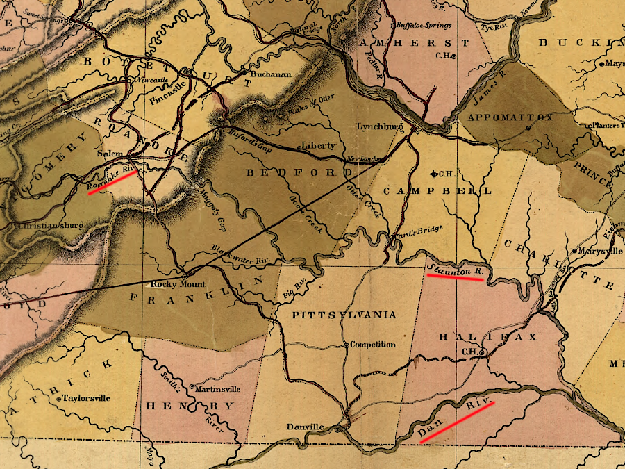 in 1848, Claudius Crozet used Dan River on his map (as well as Roanoke and Staunton rivers)