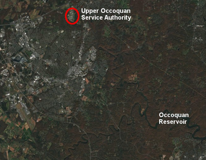 the Occoquan Reservoir receives wastewater from the Upper Occoquan Sewage Authority