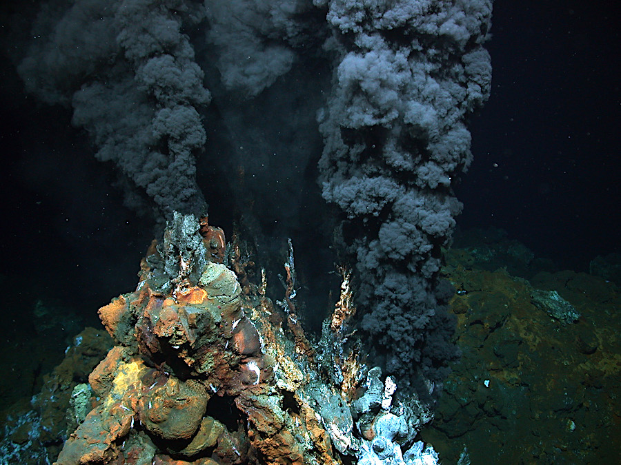 black smoker on the mid-Atlantic ridge at a depth of 2,980 meters