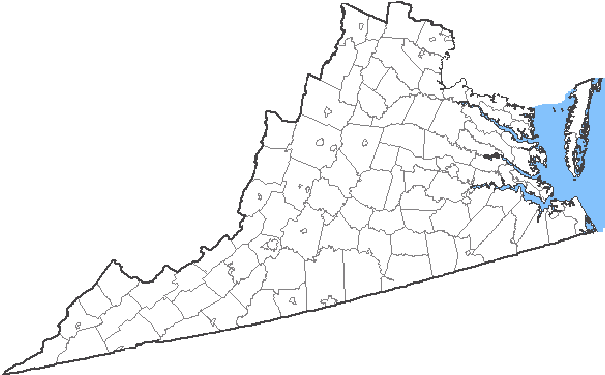 boundaries of Virginia and its 134 cities and counties