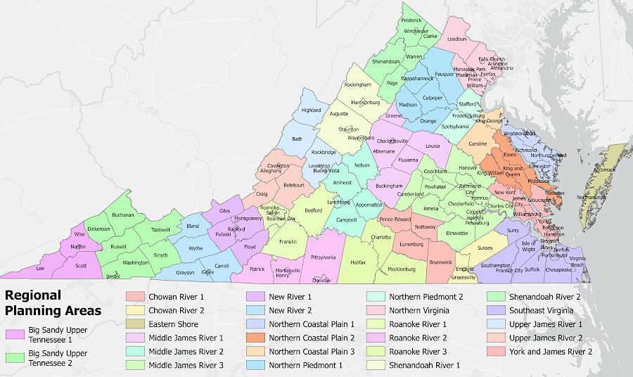 25 regional water supply plans are developed and updated in Virginia