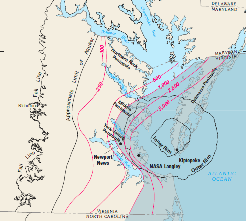 inland saltwater wedge in southeastern Virginia