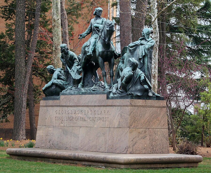 the statue in Charlottesville honoring George Rogers Clark was in place for nearly 100 years before it was removed by the University of Virginia on on July 11, 2021