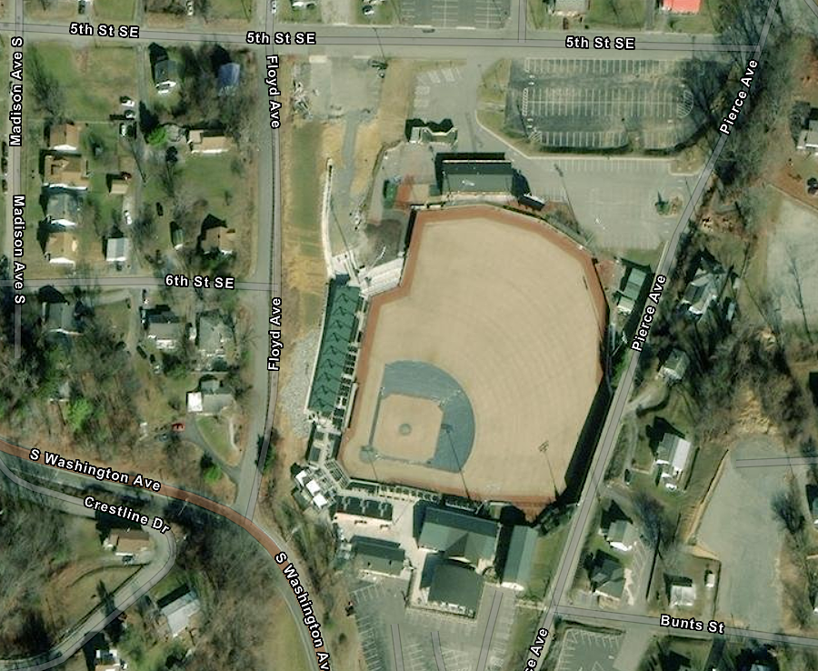 Calfee Park is now surrounded by houses